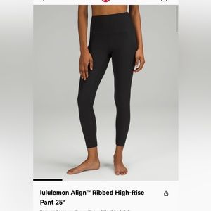 Lululemon align ribbed pant 25inch